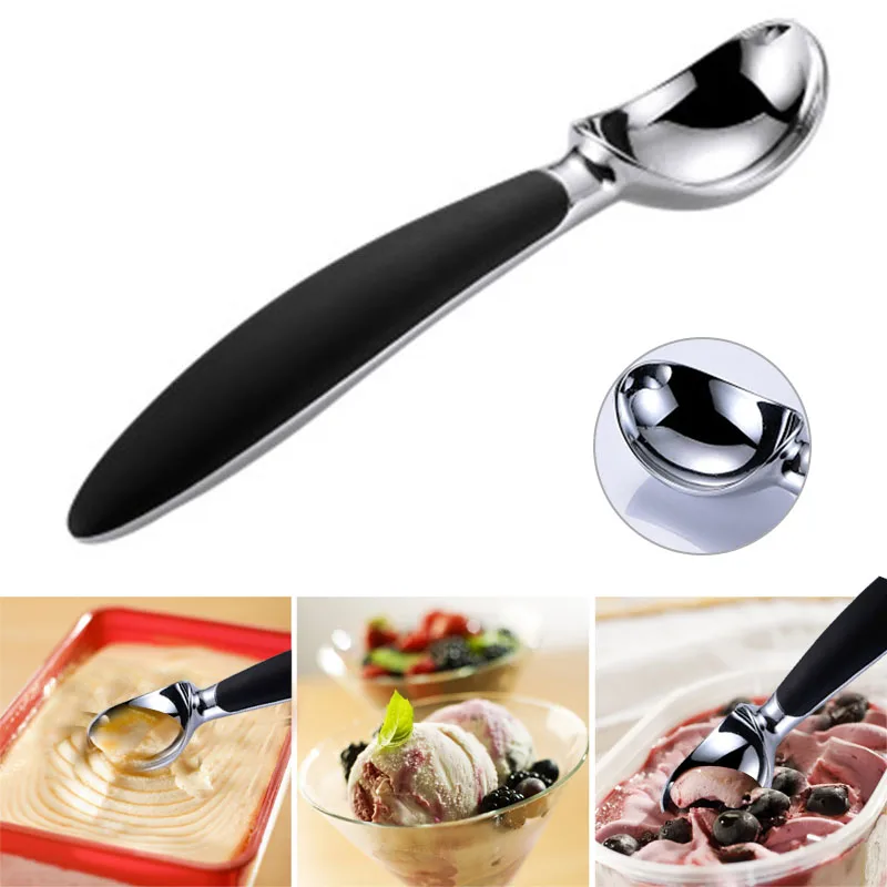 

Stainless Steel Ice Cream Watermelon Yogurt Jelly Cake Dessert Mashed Potatoes Durable Anti-slip Spoon Kitchen Accessories
