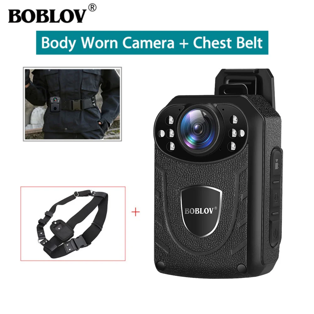 

Boblov KJ21 Body Worn Camera WIth Chest Belt 1296P DVR Video Security Cam IR Night Vision Wearable Mini Camcorders police camera