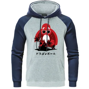 

Japan Anime Dragon Ball Z Men Raglan Hoodies Funny Master Roshi Print Sweatshirt Mens Harajuku Streetwear Pullover Casual Hoody