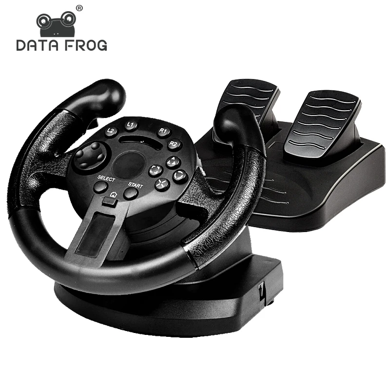 Data Frog Racing Game Pad 180 Degree Steering Wheel Vibration Joysticks For PS3 Game Remote Controller Wheels Drive For PC