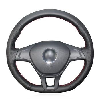 

Black PU Faux Leather DIY Hand-stitched Car Steering Wheel Cover for Volkswagen VW Golf 7 Mk7 New Polo 2014 2015 2016 2017
