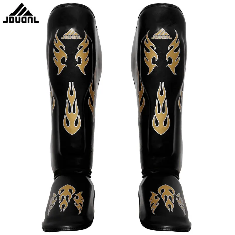 

JDUanL MMA Sanda Greaves Muay Thai Shin & Instep Guard Leg Guard for Boxing Fighting Boxing Crus Supporter Shoes Cover Surface