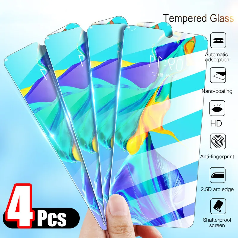 4Pcs Tempered Glass for Huawei P20 Pro P30 Lite P40 lite E Protective Film For Hauwei P30lite P20pro Screen Protector | Мобильные
