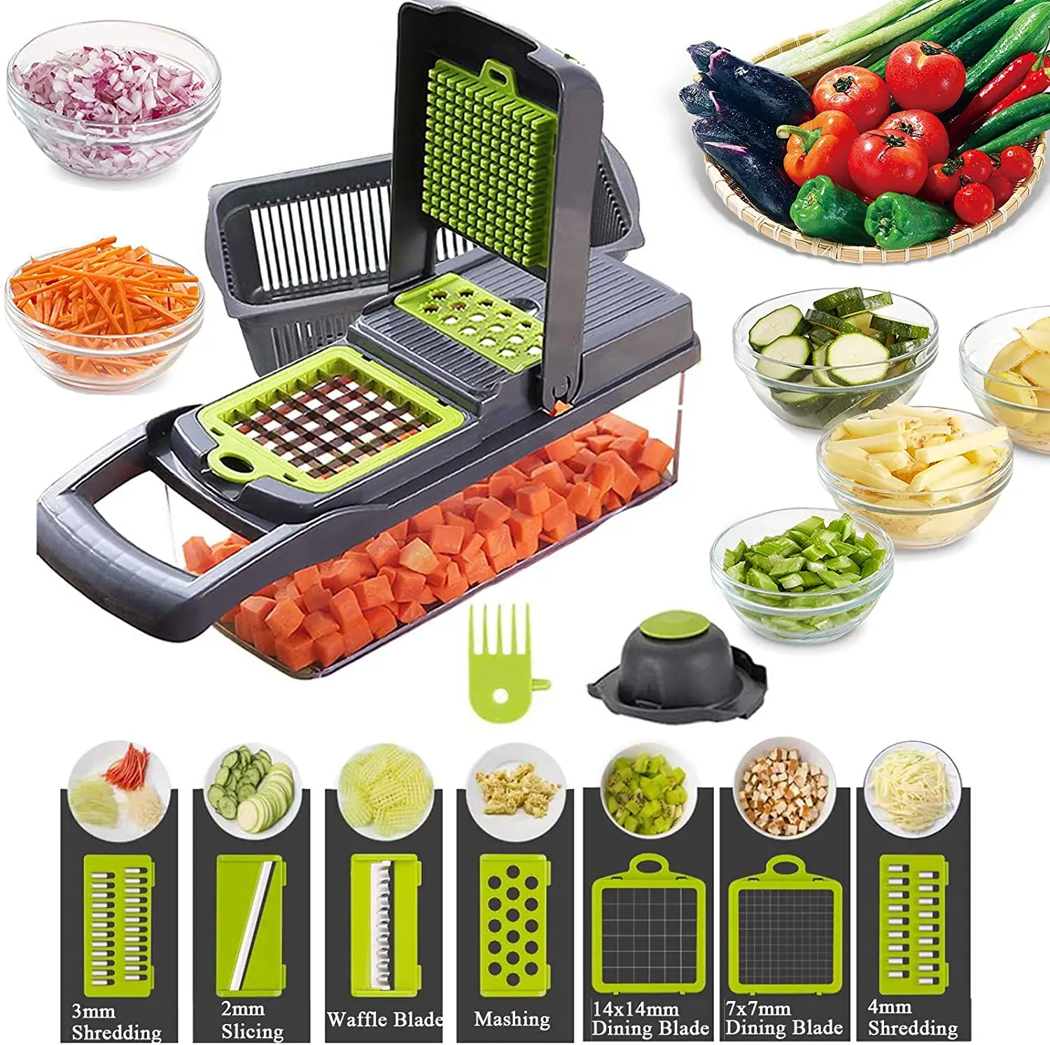 VegetableSlicer12In1TheThirdGenerationFoodShreddingSlicing
