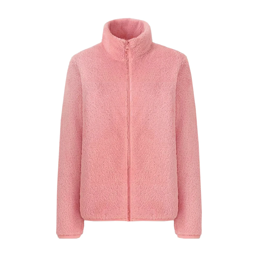 

Lovirs Catching Fleece Coat Outdoor Teddy Zipper Solid Women's Collar Jacket Soft Shell Jackets Liner Warm Winter Plush Jacket