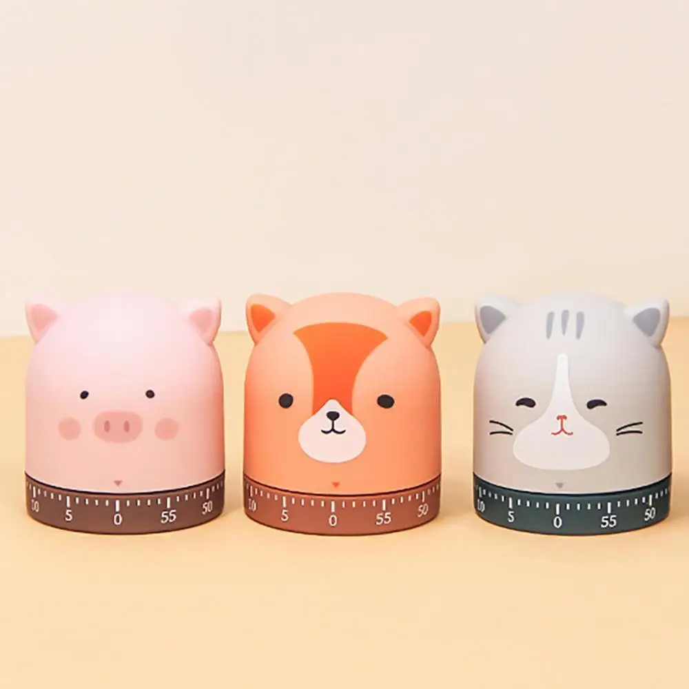 Cartoon Piggy/Cat/Fox Cooking Kitchen Timer Countdown Mechanical Alarm Clock for Home Baking Frying Tools | Дом и сад