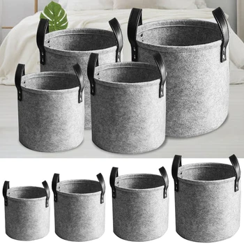 

1Pc Felt Folding Laundry Basket Squre Storage Bin Barrel Hamper Collapsible Clothe Toy Basket Bucket Organizer Large Capacity