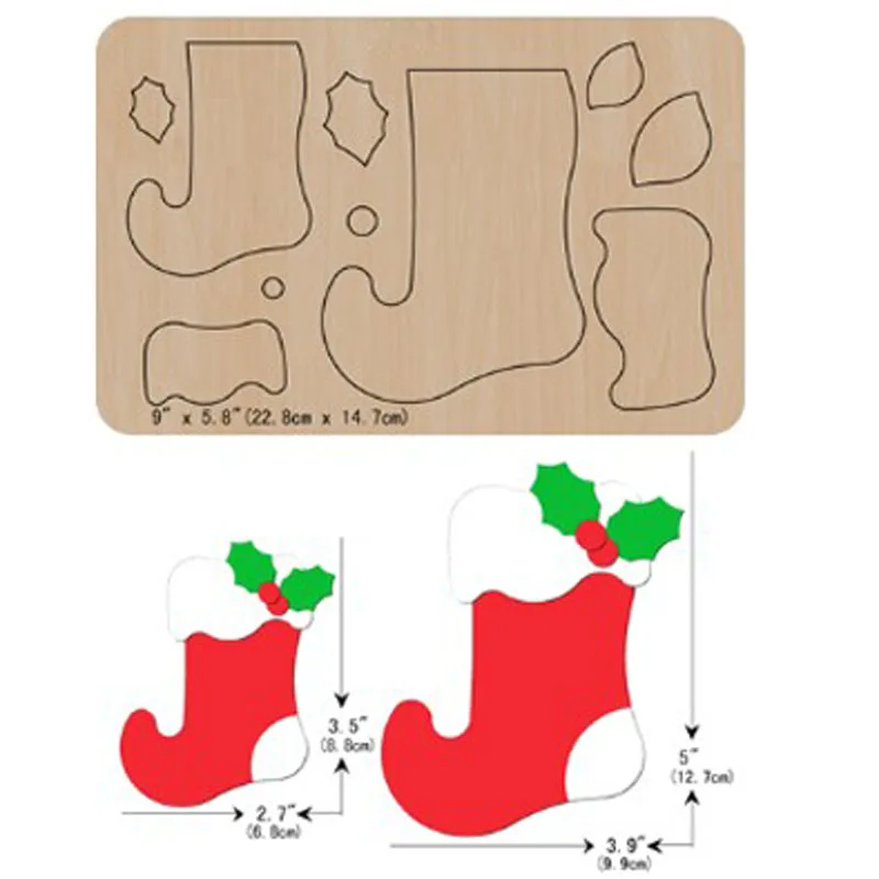 

Christmas Sock Wooden Dies Diy Christmas Gift Wood Die Mold For Cut Leather Cloth Fit Common Die Cutting Machines on the Market