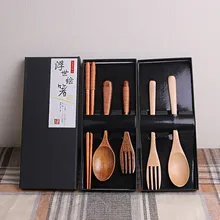 Высококачественная ложка из натурального дерева, вилка, Бамбуковая кухонная посуда, инструменты-деревянные палочки для еды, набор посуды
