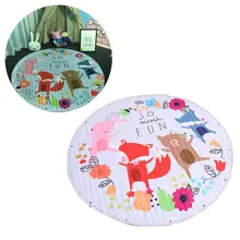 Портативный детский игровой коврик для ползания, Круглый игровой коврик для гостиной, детской комнаты, Мультяшные декоративные напольные коврики, ковер для занятий спортом для детского спортзала