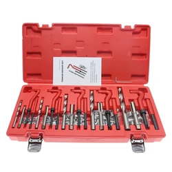 Thread Repair Tool Kit 131pcs M5/M6/M8/M10/M12 for Restoring Damaged Threads Spanner Wrench Twist Drill Bit Kit Engine Block