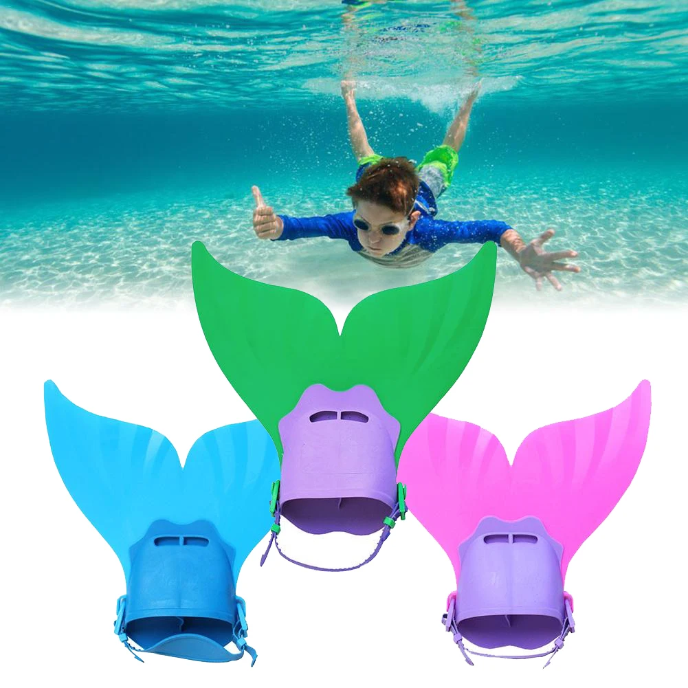 Monofin Adjustable Mermaid Tails Swim Fins with 3 Color for Swimming with Flipper Diving Fins-Girls,Boys 