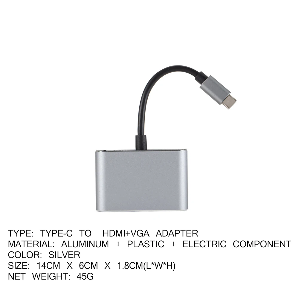 4K 1080P Тип C к HDMI 30 Гц VGA адаптер Тип C USB-C VGA преобразователь видеосигнала HDMI адаптер для нового Macbook Pro/Chromebook Pixel