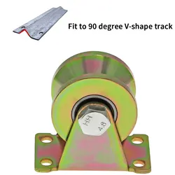 Rolo resistente da trilha da porta deslizante da roda 50mm da trilha do v sulco de 4 pces com capacidade de carga do rodízio do suporte de 300kg que segura a ferramenta