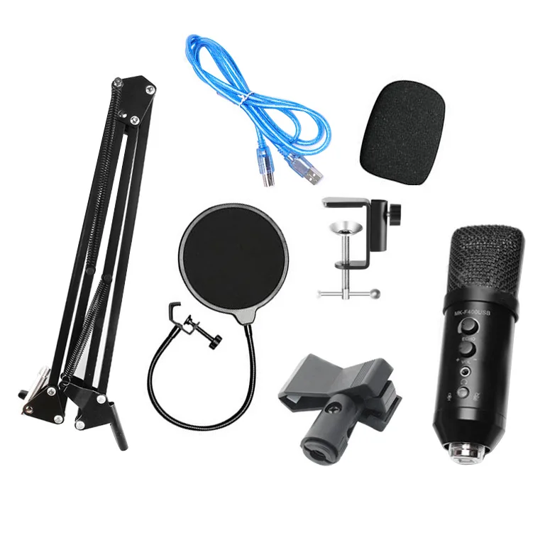 MK-F400 USB Microphone Set Adjustable Volume Noise