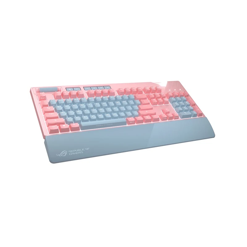 Клавиатура ASUS ROG Strix Flare PINK 90MP00M0-B0RA04 Cherry MX red, проводная, механическая, RGB подсветка, USB, розовый/серый