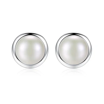

MetJakt S925 Sterling Silver Freshwater Pearl Fashion Simple Women's Ear Studs