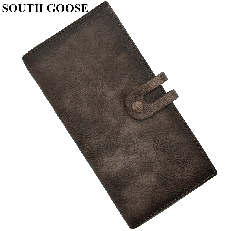 Классические мужские кошельки SOUTH GOOSE из натуральной кожи Мужской Длинный