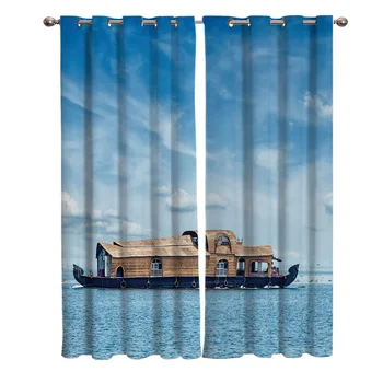 

Indian Tour Boat House Room Curtains Large Window Living Room Kitchen Indoor Home Decoration