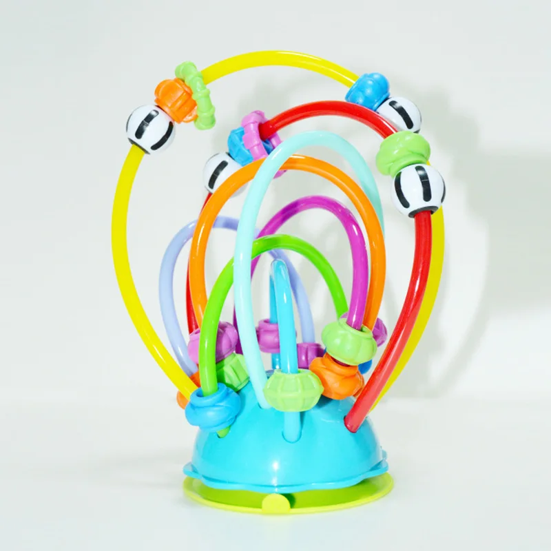  Baby Colorful Beads Chair Dining Table Cart Toy Dining Table Sucker Creative Stroller Feed Toys Rou