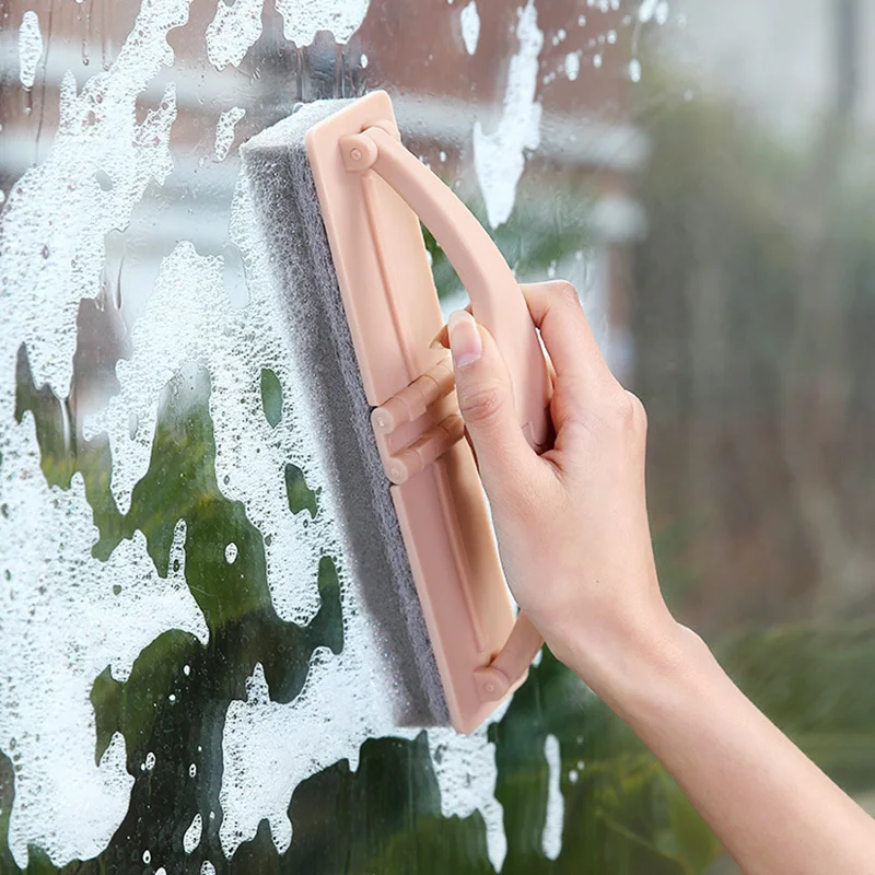 

Glass Cleaning Brush Foldable Sponge Cleanbrush With Plastic Handle For Tile Wall Window Glass Cleaner Household Cleaning Tools
