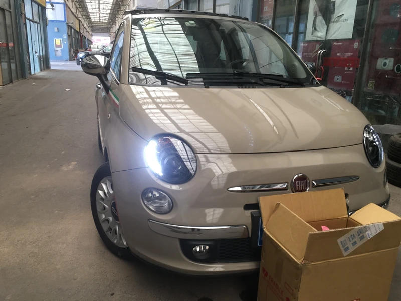 АКД Автомобиль Стайлинг фара для Fiat 500 фары 2011- Fiat500 светодиодный фары DRL Hid Bi Xenon авто аксессуары