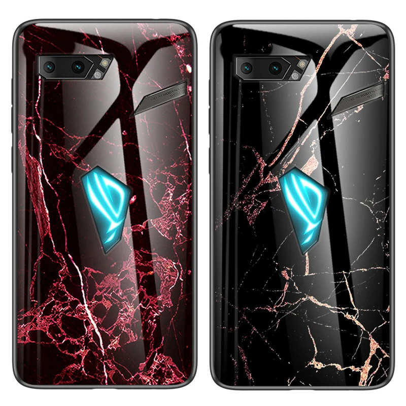 1 шт Стекло с мягкими краями чехол для Asus ROG Phone II мраморный узор закаленное стекло Твердый Чехол