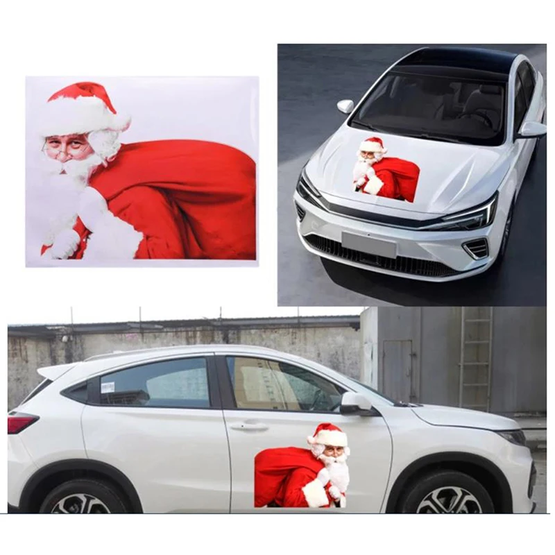 1Pc Christmas Santa Claus Car Window Stickers Right/Left Side Auto