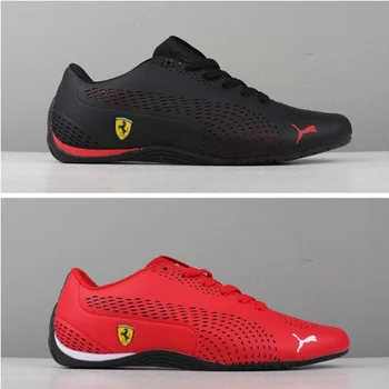 

Classic Pumax Ferraring light running Men's Leather Casual Shoe Breathable Male Drift Cat 5 Red Non-slip Motorcycle Racing Shoes