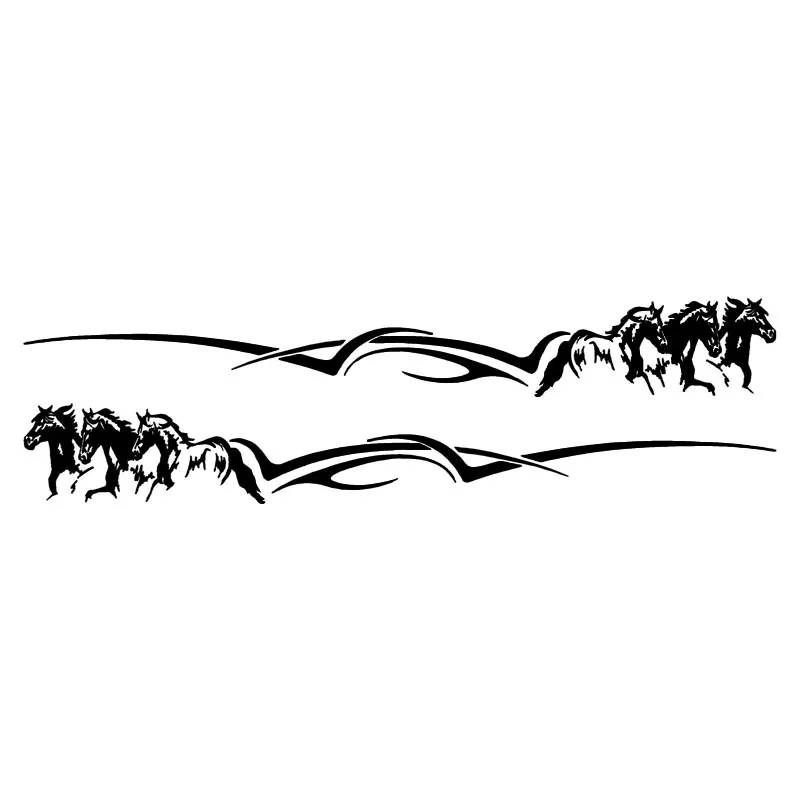 

Fashion Car Sticker 2PCS Cool Horse Pattern Car Window Accessories Cover Scratches Reflective PVC 35cm X 5cm
