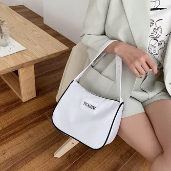 

Underarm handbags 2020 spring and summer new trend simple and versatile hand-held small shoulder bag nylon cloth handbag