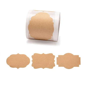 

300 Pcs Handmade Labels Sticker Vintage Blank Kraft Label Sticker DIY Hand Made For Gift Cake Baking Sealing Sticker Gift