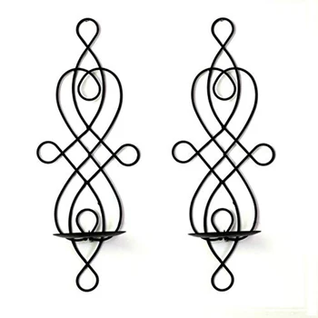 

2 Pcs/Set Wall Candle Sconces, Elegant Pillar Candle Holder, Hanging Wall Candleholders, Wedding/Party/ Dinning Room Candlelight