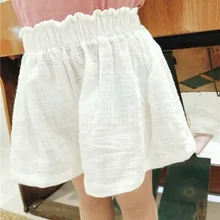 Новые летние детские хлопковые однотонные брюки-кюлоты