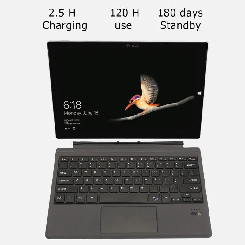 Для microsoft Surface Pro 6/5/4/3 Bluetooth Беспроводной клавиатура 12 дюймов ультратонкий беспроводной планшетный ПК клавиатура для IOS планшетный ПК с системой андроида