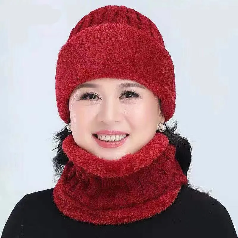 Зимняя Балаклава Женская Модная трикотажная шляпа шапка s Маска Gorras теплые зимние шапки для мужчин и женщин Skullies Beanies мама шапка Папа Шапка - Цвет: Red