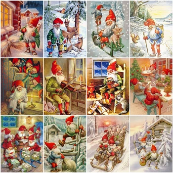 

HUACAN Paint By Numbers Christmas Oil Painting Art Gift DIY Pictures By Number Santa Claus Home Decoration