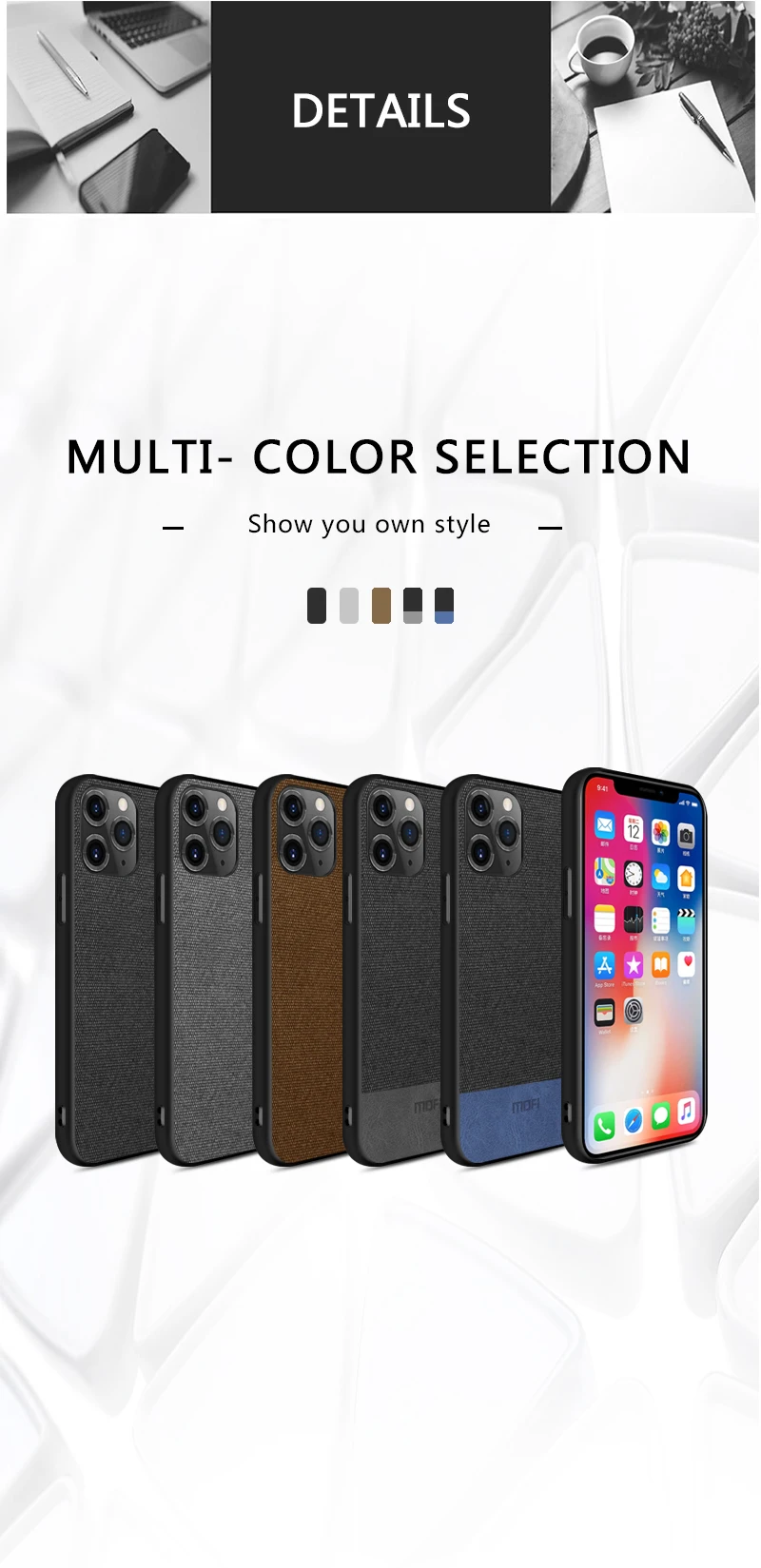 For iPhone 12 Case Fabric Case For iPhone 12 Pro Max Luxury For iPhone 12 Mini Case For 12 Pro PU Leather Cover MOFI Original best iphone cases