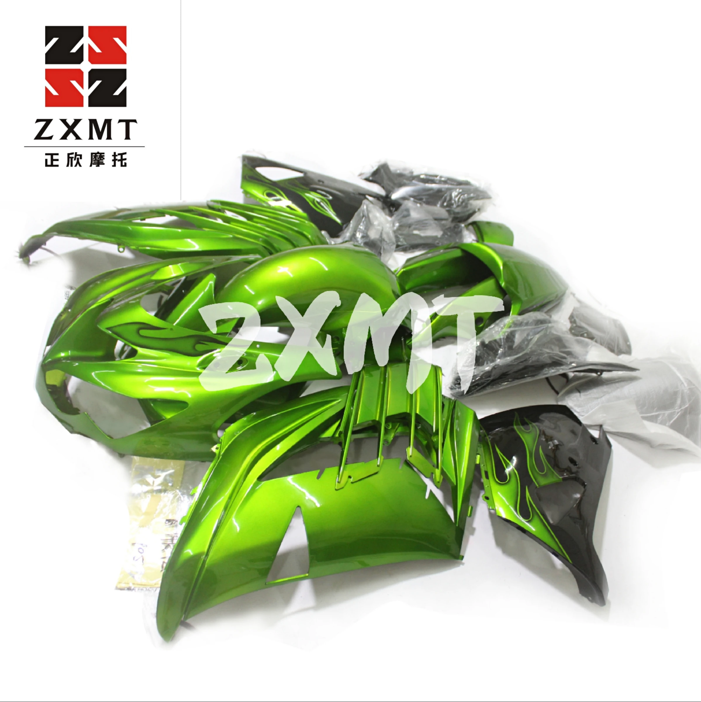 ZXMT Motorcycle Panel Bodywork Full Fairing Kit Set Fit For Kawasaki ZX-14R 2012-2017 14R 12 2013 2014 2015 2016 ABS Green Grey |