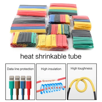 

164pcs/Set Heat Shrink Tubing Wrap Wire Cable Sleeve Insulation termoretractil Polyolefin Heat shrink tube 1 2 3 4 6 8 10 14mm