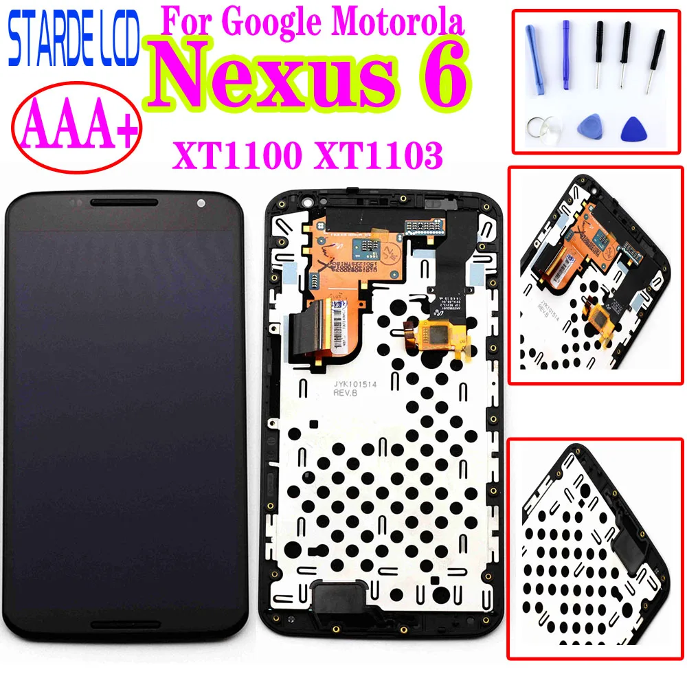 Super AMOLED дисплей для Google Motorola Nexus 6 ЖК сенсорный экран с рамкой Moto XT1100 XT1103