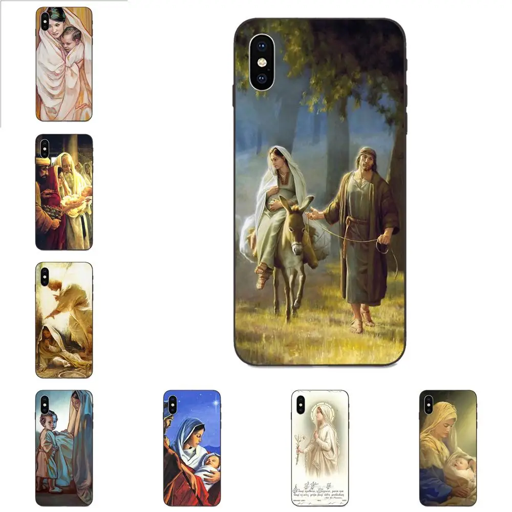 

For Galaxy C5 C7 J1 J2 J3 J330 J5 J6 J7 J730 M20 M30 Ace Core Max Mini Plus Prime Pro Soft Coque Virgin Mary Christian Christmas