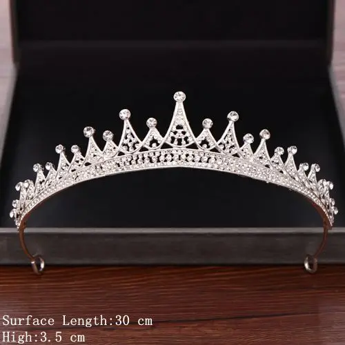 Silver Color Свадебные аксессуары для волос, Свадебные короны и диадемы, Серебряные Кристаллы, стразы, свадебная корона, свадебная диадема, диадема, украшение - Окраска металла: Silver Color