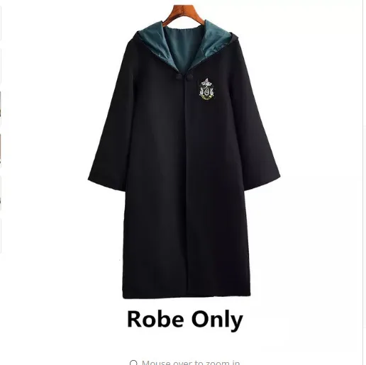 Костюм для косплея костюмы робы Поттера плащ-накидка с галстуком шарф Ravenclaw/Gryffindor/Hufflepuff/Slytherin детский подарок на день рождения - Цвет: Slytherin
