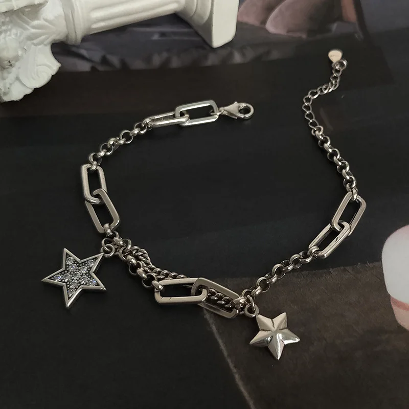 アクセサリー vintage silver925 star charm bracelet Sterling Silver Star Charm Bracelet 925 Silver Beaded Ball