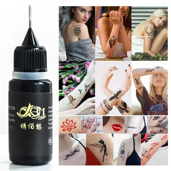 

10ml 6 Colors Temporary Tattoo Ink Natural Organic Fruit Gel For Body Art Painting Pigment Long-Lasting Tattoo Juice Ink TSLM1