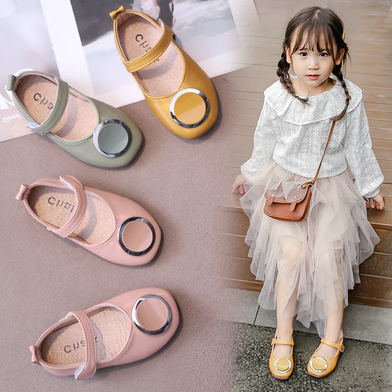 Туфли для девочек Мэри Джейн с круглым металлическим ремешком на щиколотке обувь