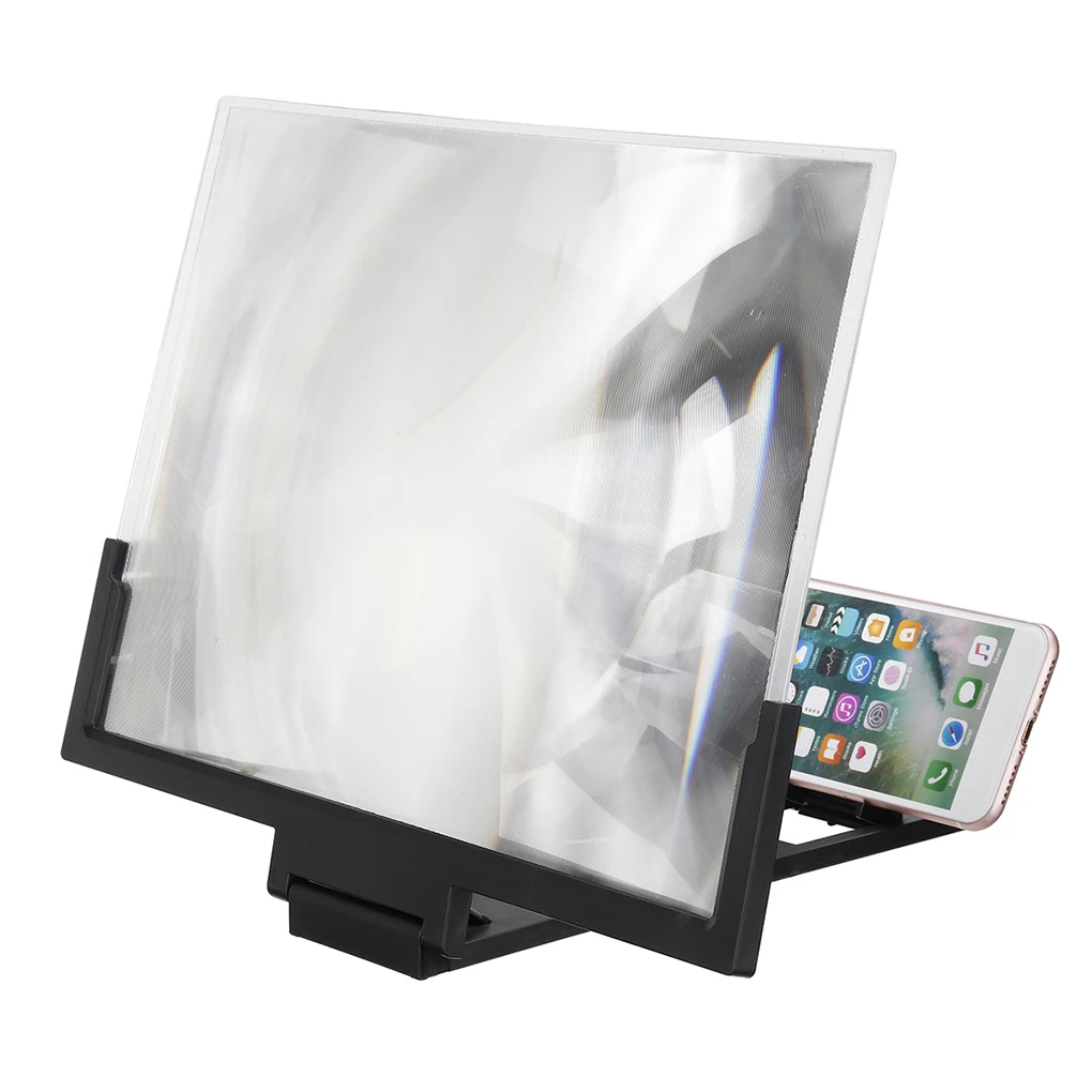 Случайный цвет 3D увеличительное стекло экрана HD усилитель для лупа для мобильного телефона держатель телефона стенд 14 дюймов черный или белый