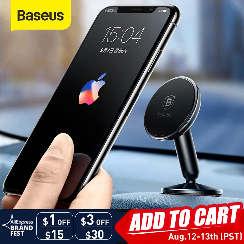 Baseus Universal Car Holder For Mobile Phone Holder Stand in Car Mount Phone Holder For Car 360 Degree Magnetic Car Phone Holder