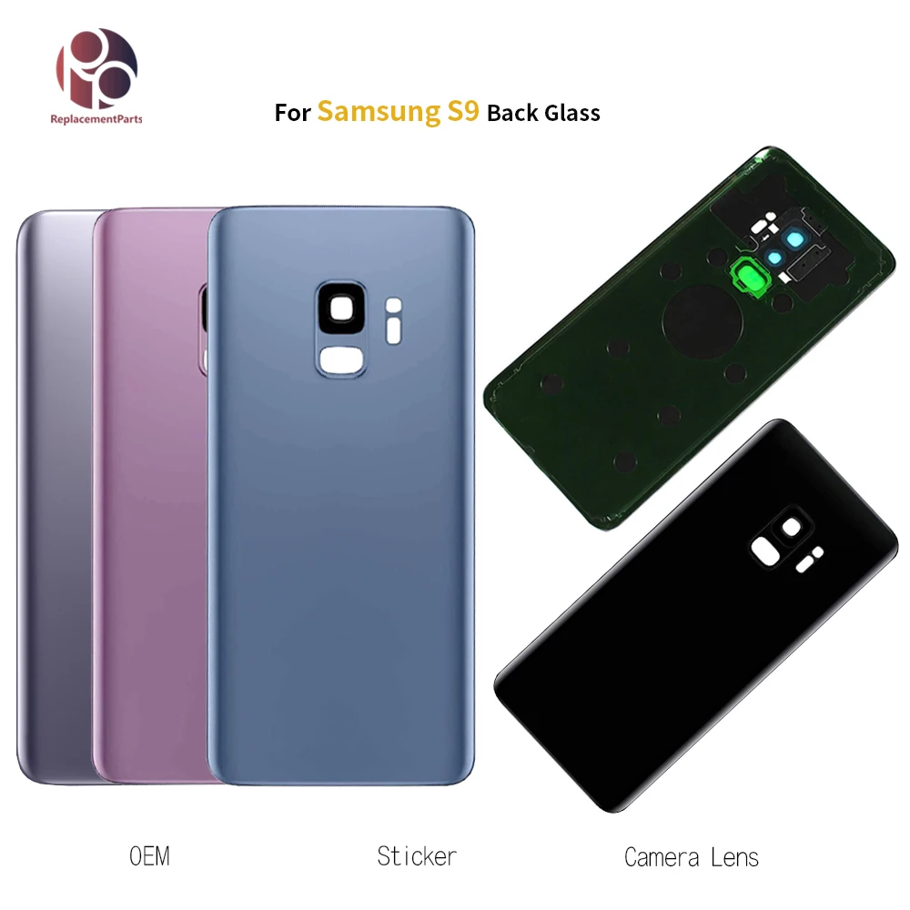 10 шт. задняя крышка батареи для samsung Galaxy S9 plus S9+ G960 G965 корпус запчасти с наклейкой+ объектив камеры